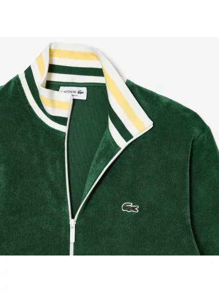 Lacoste Bluza O Regularnym Kroju Z Zamkiem Błyskawicznym W Kolorze Czarnym zielona