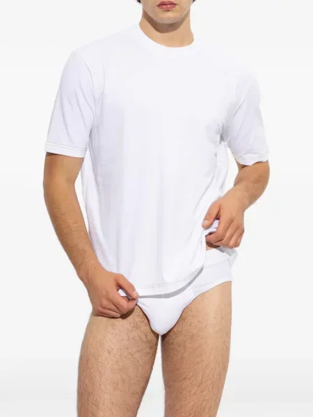 Tricou Dsquared2 cu decolteu în V alb