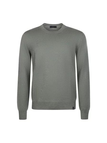Sweter Fay z okrągłym dekoltem zielony