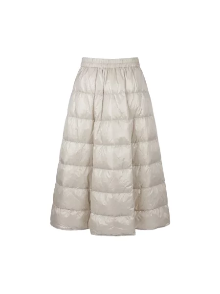 Lniana spódnica midi Moncler beżowa