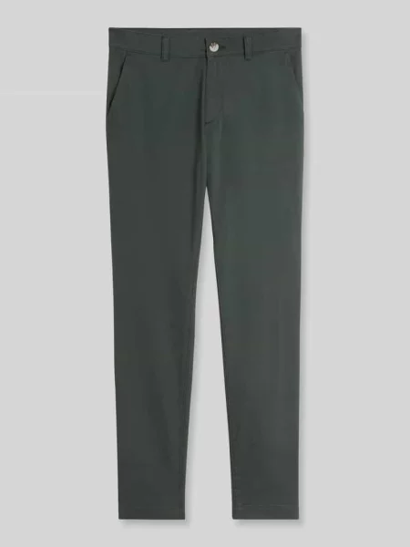 Chinosy o kroju slim fit z mieszanki bawełny model TRAVIS' Tom Tailor oliwkowe