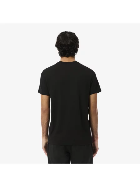 Lacoste T-Shirt Z Okrągłym Dekoltem Regular Fit czarny
