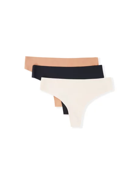 ETAM Tanga Jessy crem / portocaliu caisă negru