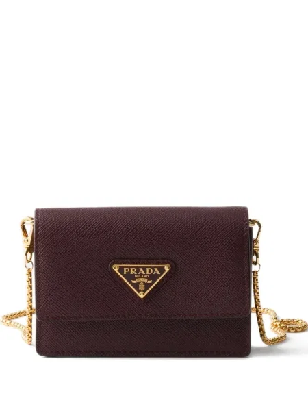 Geanta de piele Prada din piele violet