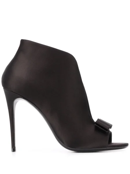Pantofi cu toc Ferragamo cu funde negru