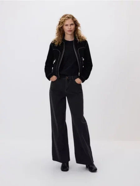 Reserved Джинси широкого крою чорний