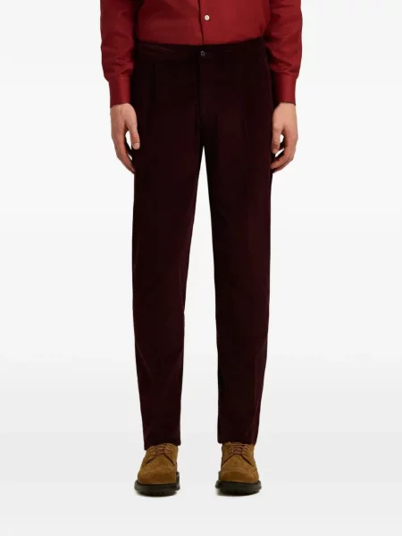 Pantaloni Kiton de catifea cord roșu