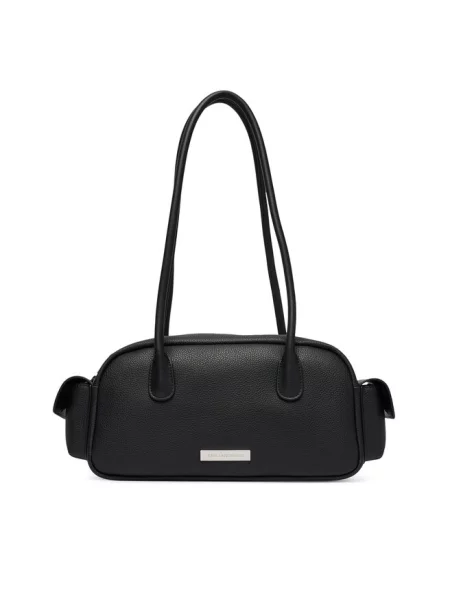 Karl Lagerfeld torebka bagietka z imitacji skóry IKON czarna