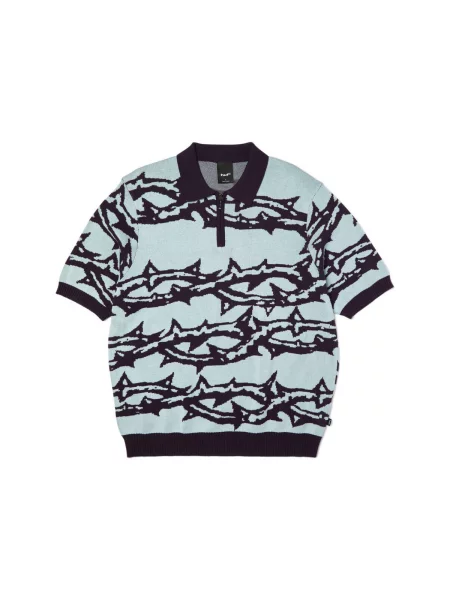 Tricou polo Huf tricotate albastru
