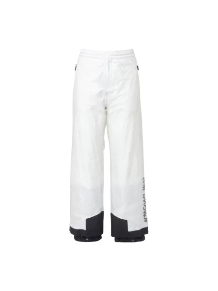 Spodnie dresowe Moncler z wysoką talią białe