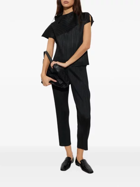 Ασύμμετρος τοπ Pleats Please Issey Miyake μαύρο