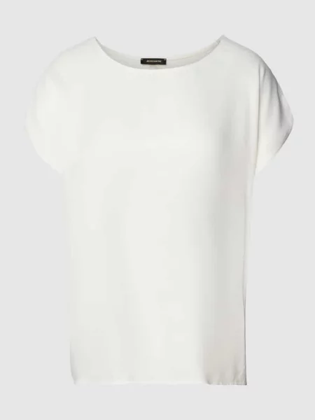 More & More T-Shirt Z Mieszanki Materiałów weiss biała