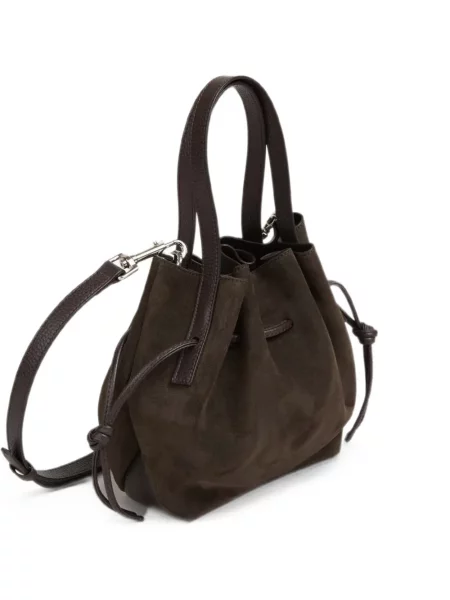 Geantă shopper Yuzefi din piele de căprioară maro