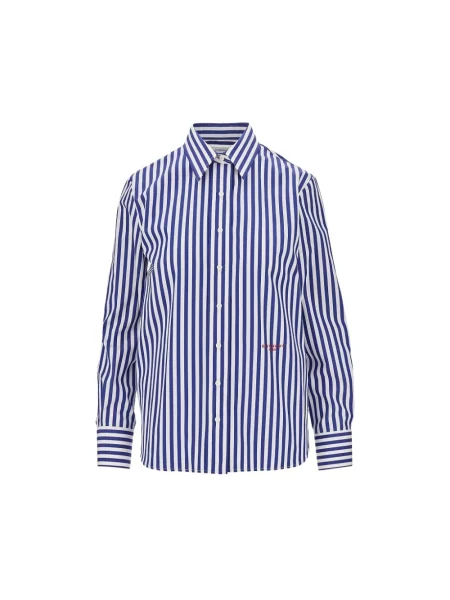 Koszula Givenchy w paski z paskiem niebieska