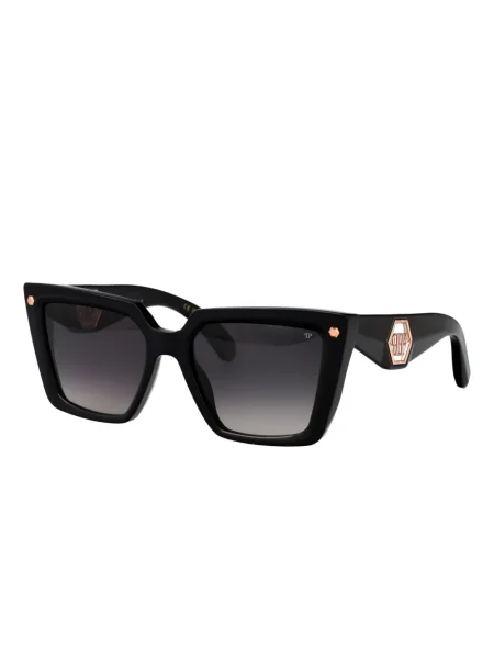 Ochelari de soare Philipp Plein Eyewear cu imprimeu geometric negru