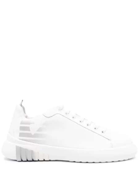 Sneakerși Emporio Armani din piele cu imagine alb
