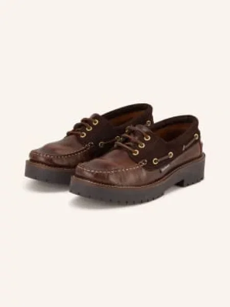 Barbour mokasyny skórzane Darras brązowe