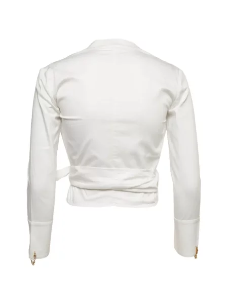 Top Elisabetta Franchi din poplin alb