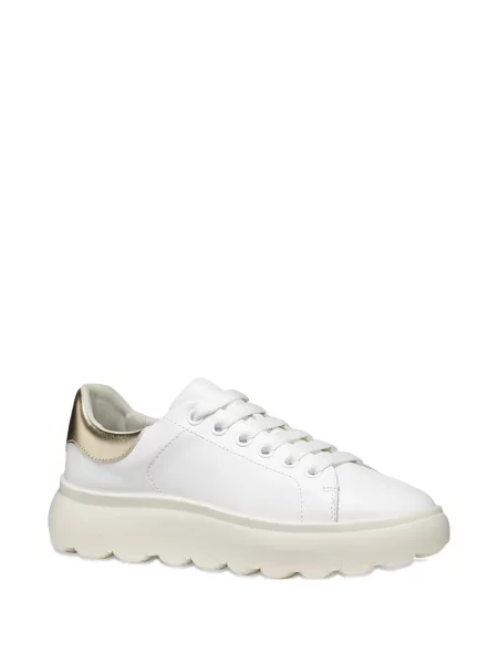 Fűzős bőr sneaker Geox fehér