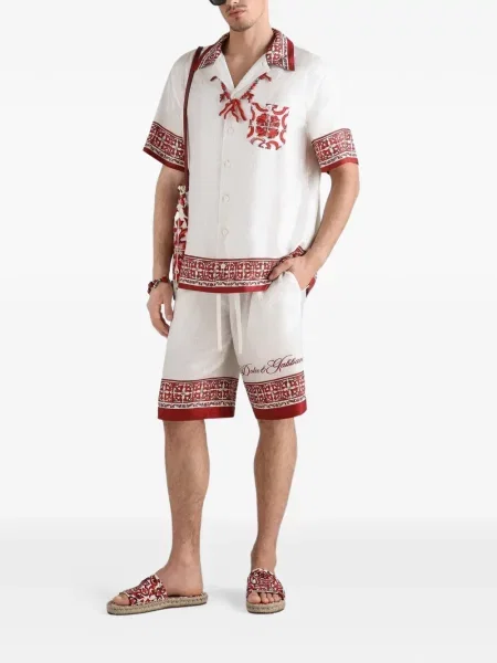 Πουκάμισο Dolce & Gabbana με σχέδιο ζακάρ λευκό