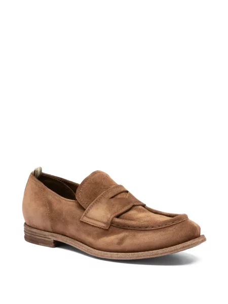 Pantofi loafer Officine Creative din piele de căprioară maro