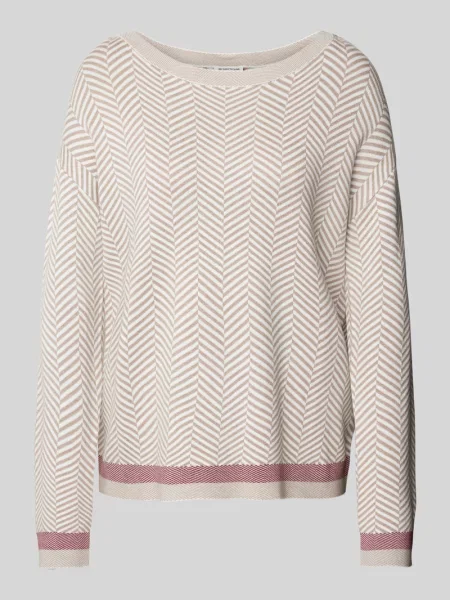 Sweter z dzianiny o kroju oversized z dekoltem w łódkę Tom Tailor