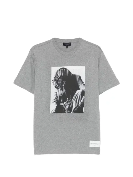 Grafic tricou Emporio Armani cu imagine gri