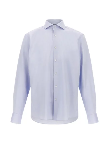 Cămașă Boss din țesătură twill albastru