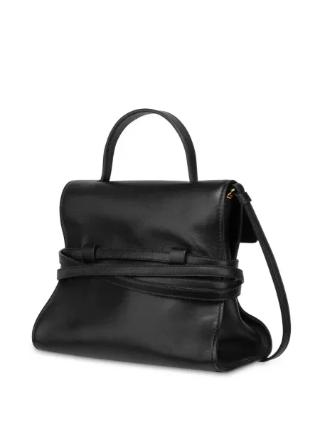 Iš natūralios odos odinė rankinė Moschino juoda