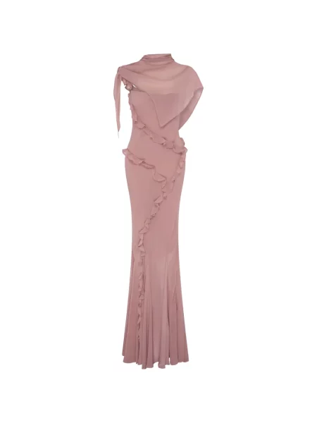 Rochie maxi Paris Georgia cu volane roz