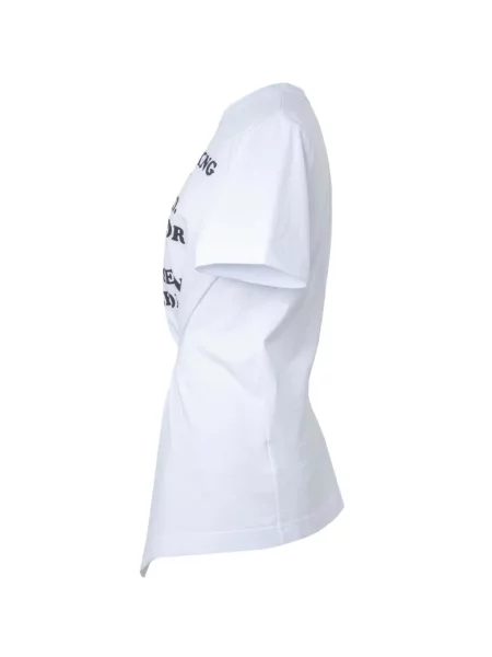 Cu centură tricou Sacai asimetric alb