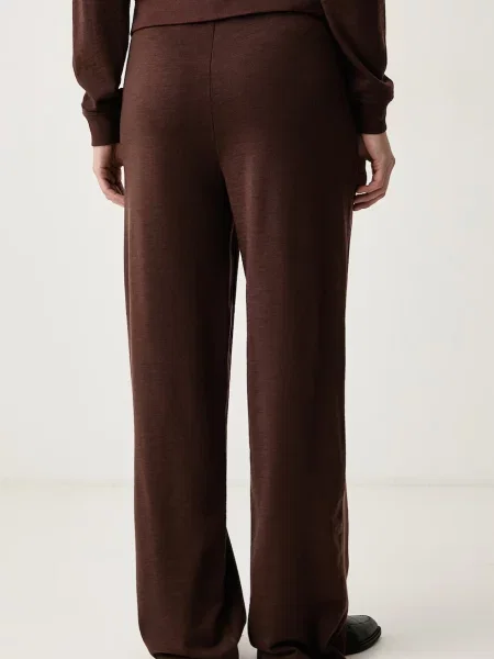Trussardi spodnie dresowe wełniane brązowe