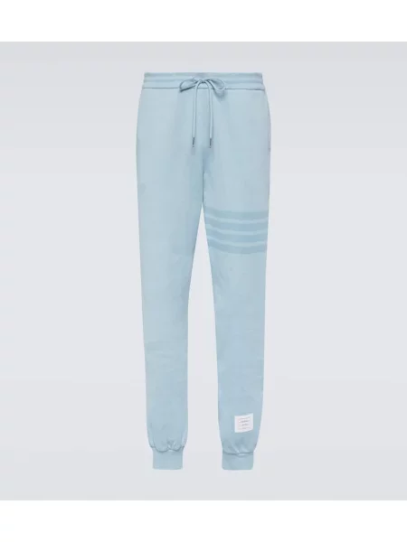 Spodnie dresowe Thom Browne z dżerseju niebieskie