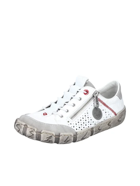 Rieker Športové šnurovacie topánky sivá / červená biela