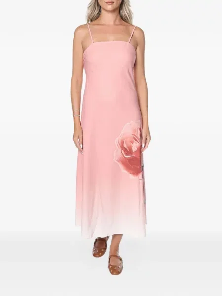 Rochie midi Ted Baker cu model floral cu imagine roz