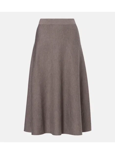 Vunena midi-suknja Jardin Des Orangers iznad koljena siva