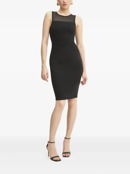 Mała sukienka mini Armani Exchange z siateczką garniturowa czarna