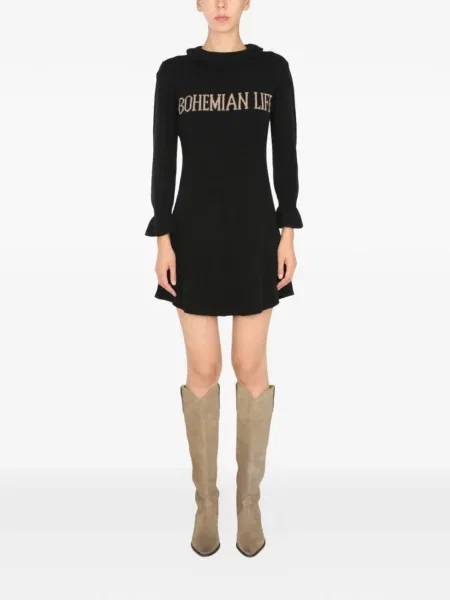 Rochie mini Alberta Ferretti cu volane negru