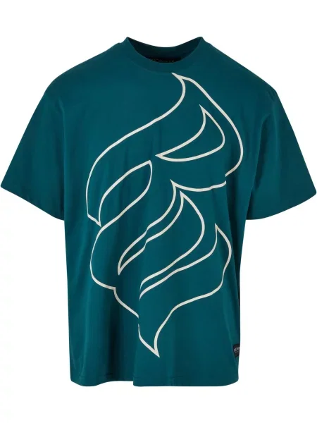 ROCAWEAR Majica petrol / off-bela bela