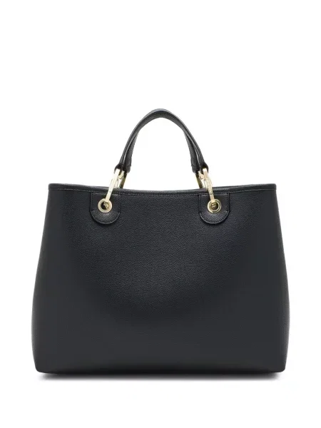 Кожена чанта Emporio Armani черно