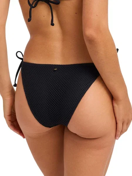 Majtki bikini wiązane z boku dla Kobiety ROXY ISLAND czarny