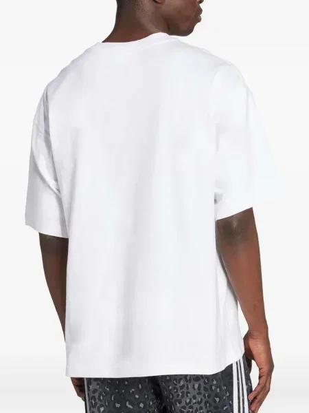 Tricou Adidas cu dungi din jerseu cu imagine negru
