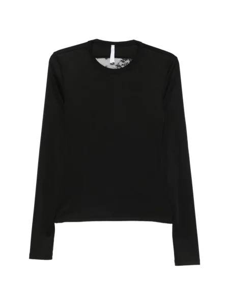 Lung tricou Imperial din dantelă negru