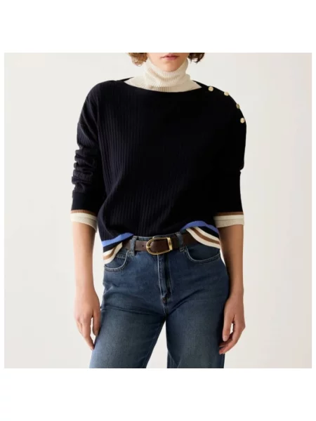 Sweter Pennyblack z okrągłym dekoltem niebieski