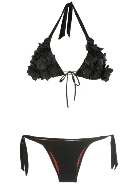 Bikini Amir Slama w kwiatki czarny