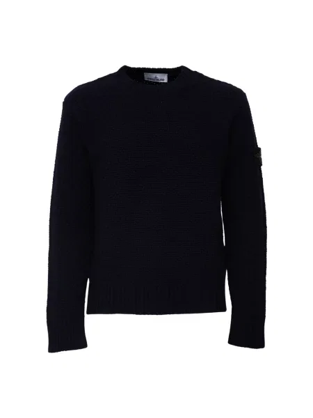 Sweter Stone Island wełniany z kamieniami niebieski