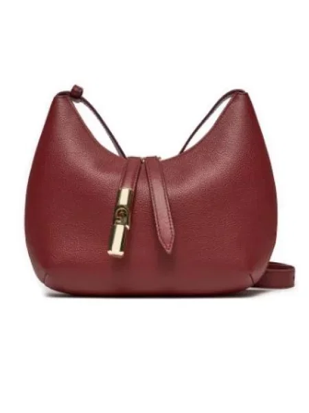 Torebka crossbody Furla zamszowa czerwona