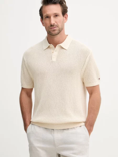 Tommy Hilfiger polo swetrowy SUMMER beżowa