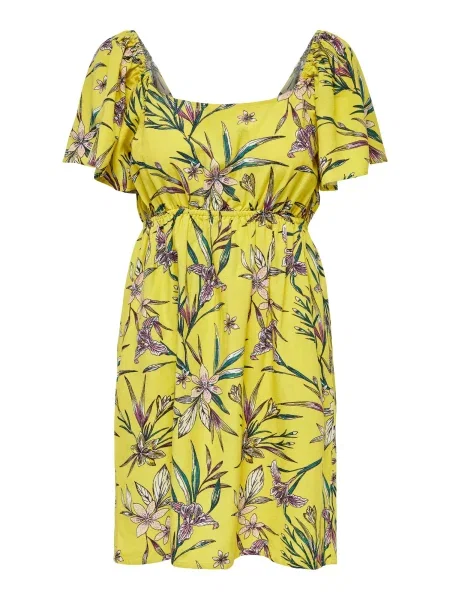 ONLY Rochie RILLA galben muștar / rodie / verde iarbă roșu