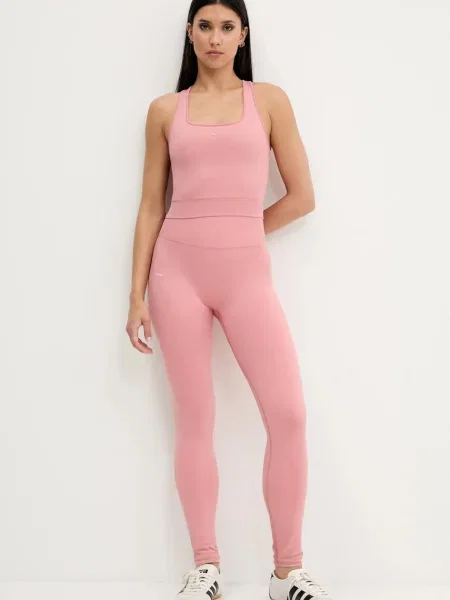 Pangaia legginsy Plant-Stretch Compressive Leggings gładkie różowy